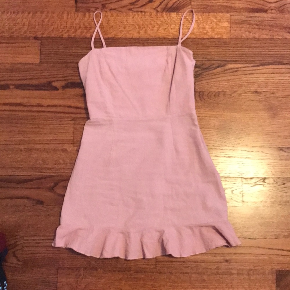 LA Hearts Light Pink Linen Dress